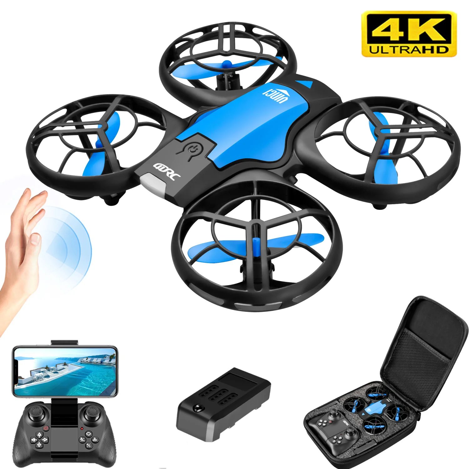 Rc Hobby Grade Helicopter - V8 New Mini Drone 4k profession